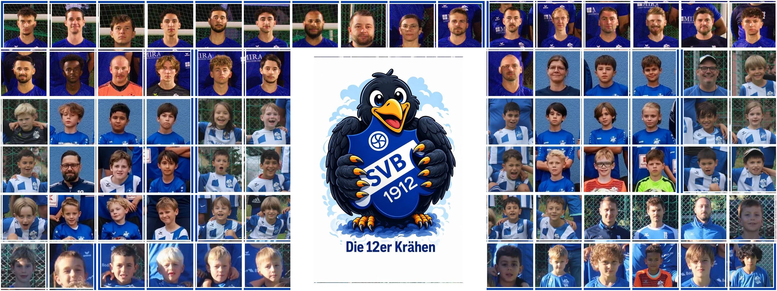 Mosaik der Spielerinnen, Spieler und 12er Krähen des SV Bretzenheim